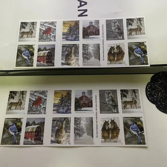 Winter Scenes 50 Books Forever Stamps - Picture 4 of 5